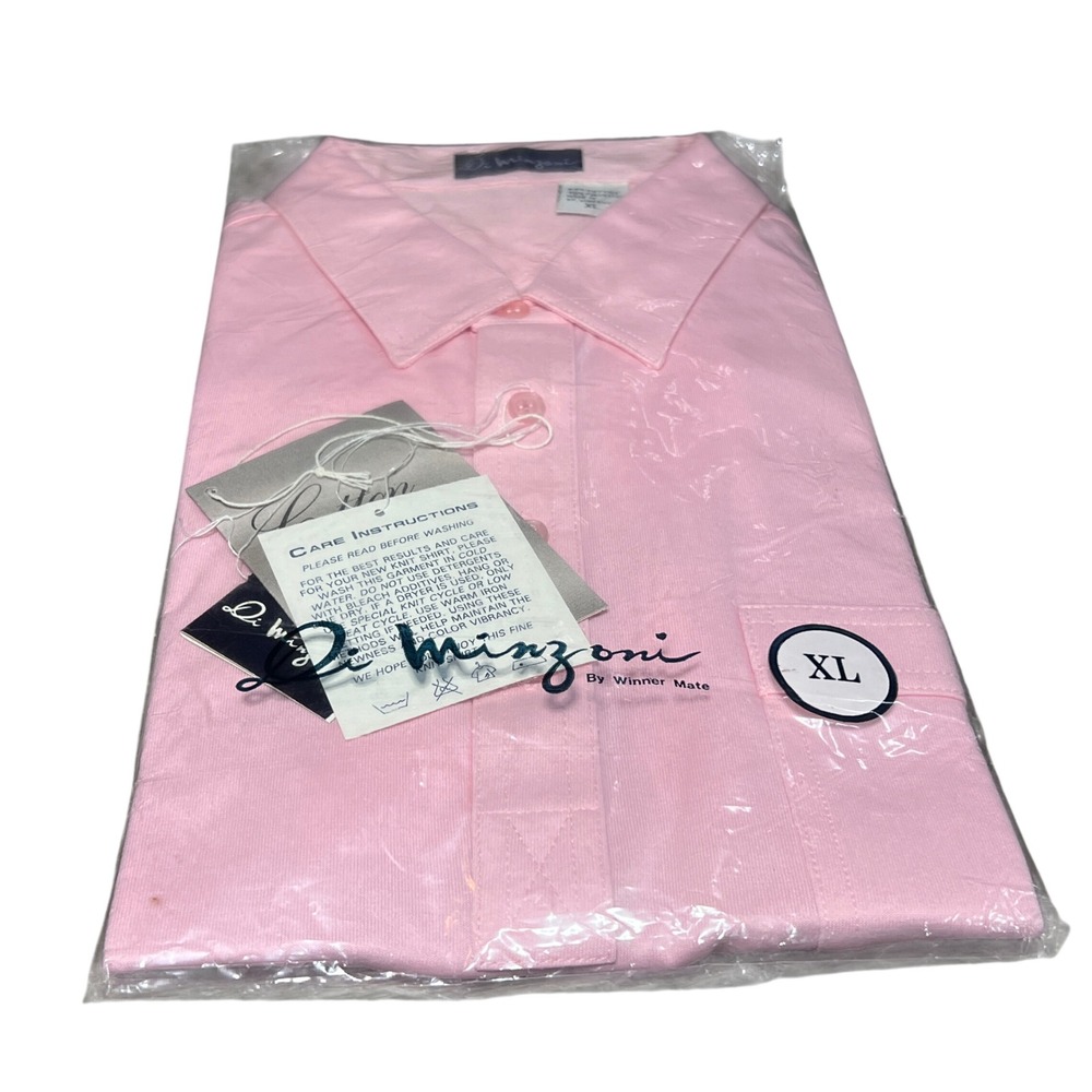 Vtg Di Minzoni‎ Mens Pink Button Down Shirt Spring Easter Long Sleeve X